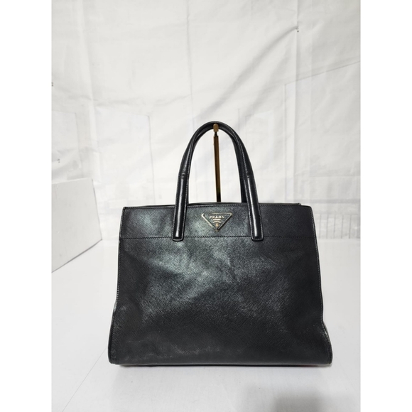 Prada Saffiano Soft Triple Pocket Tote Bag Black - Picture 6 of 16